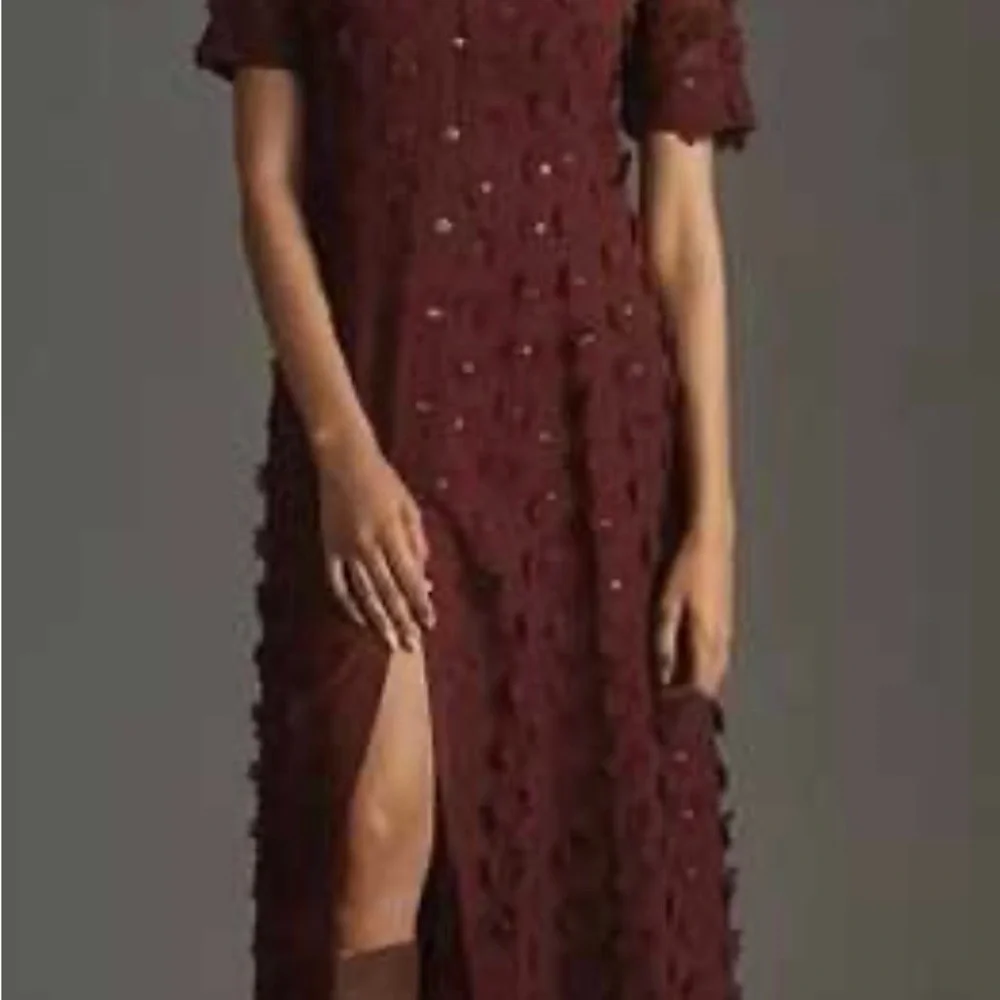 Anthropologie (Porridge) Deep Red Textured Long Sleeve Dress. Only worn once. - Picture 1 of 7